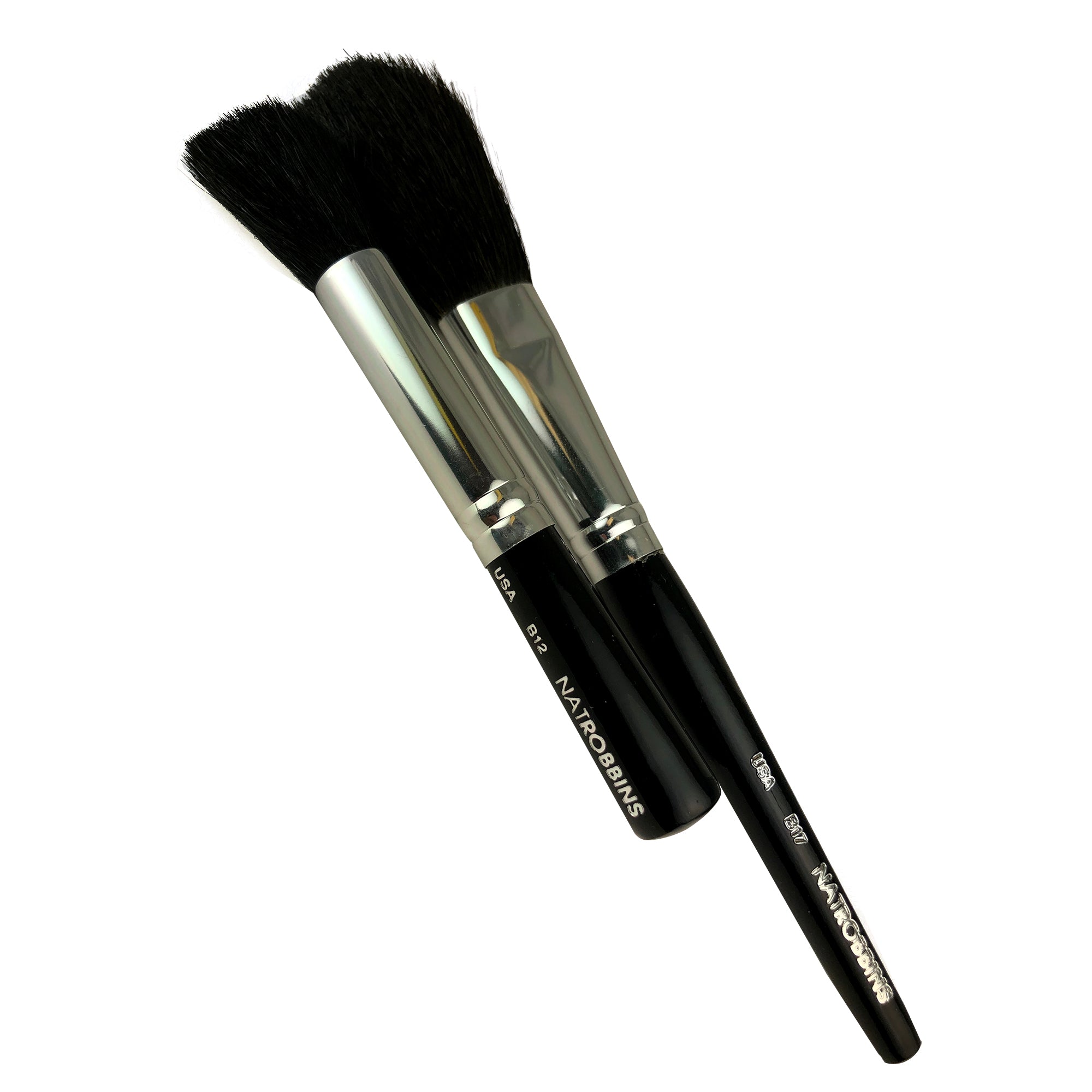 Nat Robbins Makeup Brushes Set of 2 (Natural Bristles B12, B17)